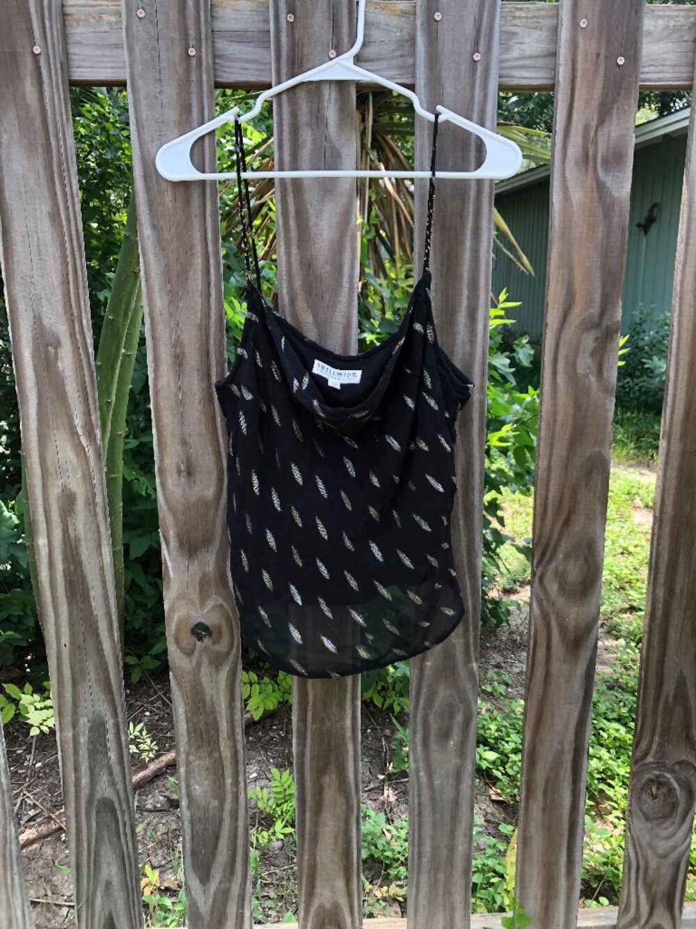 Idyllwind Metallic Print Black Tank, Size Large